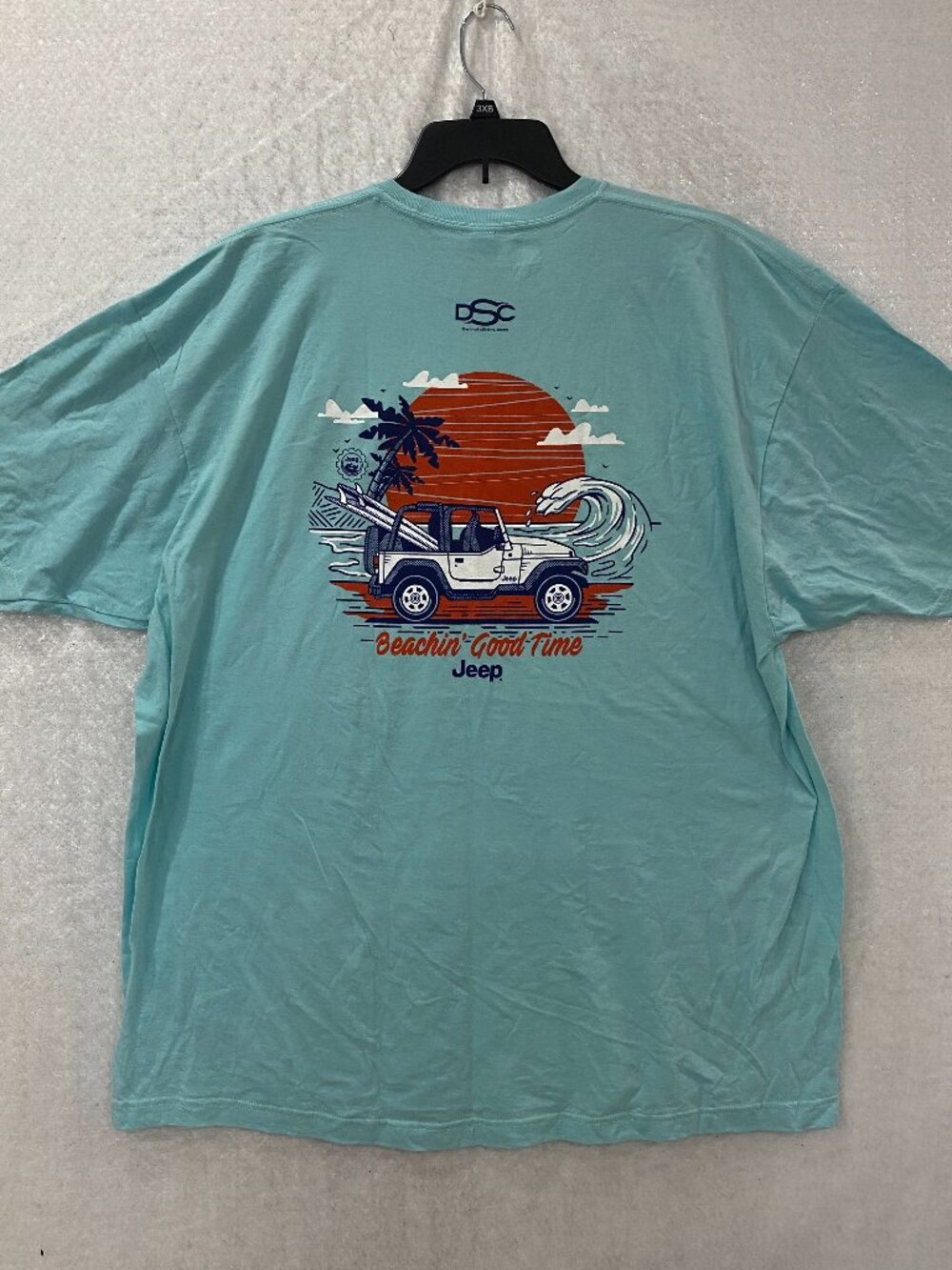 Detroit Shirt Co Jeep T-Shirt Men's 3X Beachin Good Time Green Short Sleeve.